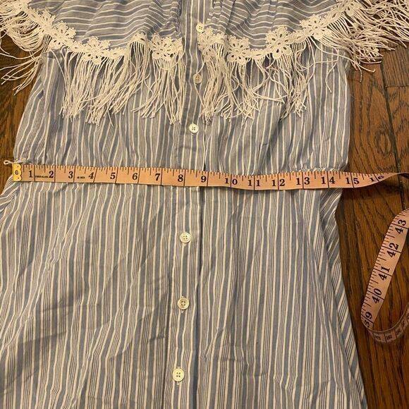 Uterque striped midi dress with lace and fringe design - Picture 12 of 13